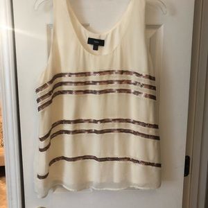 Mossimo ivory tank with sequin accents